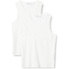 image:imageAmazon Essentials Mens SlimFit Ribbed Tank Top Pack of 2White