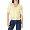 image:imageAmazon Essentials Womens RelaxedFit Crochet ShortSleeve CardiganPastel Yellow