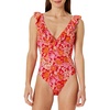 Bright Poppy Red Folk Floral