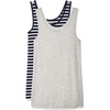 Light Grey Heather/Navy White Stripe