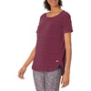 image:imageAmazon Essentials Womens Studio RelaxedFit Lightweight Crewneck TShirt Available in Plus SizeBurgundy Stripe