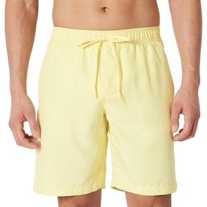 image:imageAmazon Essentials Mens 9 Swim Trunks with Mesh Lining Pockets Drawstring ClosureLight Yellow