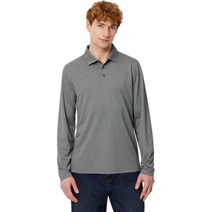 image:imageAmazon Essentials Mens Slim Fit Long Sleeve Quick Dry Golf Polo ShirtDark Grey Heather