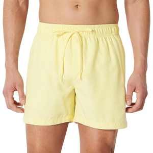 image:imageAmazon Essentials Mens Swim Trunks with Mesh Lining Pockets Drawstring ClosureLight Yellow