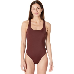 image:imageAmazon Essentials Womens CrissCross Back OnePiece SwimsuitDeep Brown