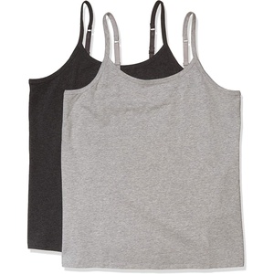 image:imageAmazon Essentials Womens Fitted Tank Top Camisole Undershirts Plus SizeCharcoal HeatherLight Grey Heather
