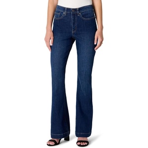 image:imageAmazon Essentials Womens High Stretch Flattering HighRise Flare JeansDark Shadow Wash
