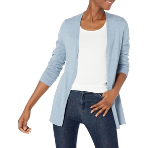 image:imageAmazon Essentials Womens Lightweight Long Sleeve OpenFront Cardigan Sweater Available in Plus SizeIndigo Blue Heather