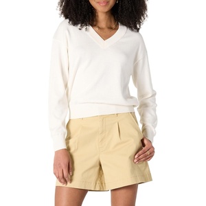 image:imageAmazon Essentials Womens Lightweight LongSleeve VNeck SweaterEggshell White