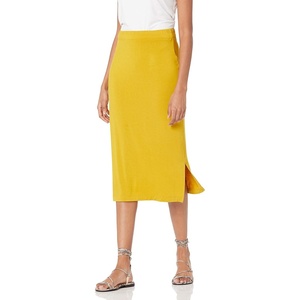 image:imageAmazon Essentials Womens PullOn Knit Midi Skirt with Elastic Waist Stretchy Available in Plus SizeDark Yellow