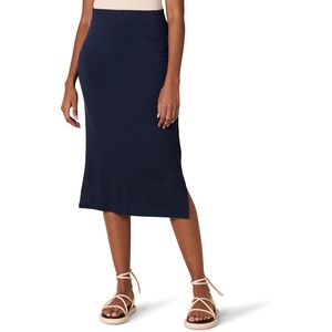 image:imageAmazon Essentials Womens PullOn Knit Midi Skirt with Elastic Waist Stretchy Available in Plus SizeNavy