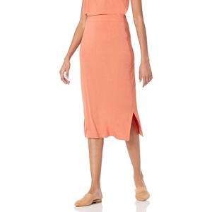 image:imageAmazon Essentials Womens PullOn Knit Midi Skirt with Elastic Waist Stretchy Available in Plus SizeRust Orange