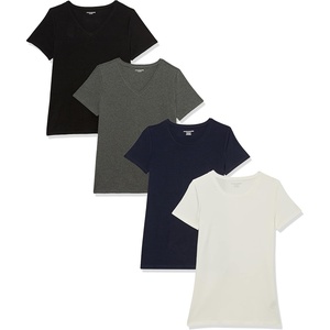 image:imageAmazon Essentials Womens RegularFit ShortSleeve Crewneck TShirt MultipacksBlackCharcoal HeatherNavyWhite