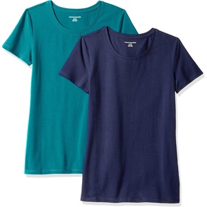 image:imageAmazon Essentials Womens RegularFit ShortSleeve Crewneck TShirt MultipacksDark GreenNavy