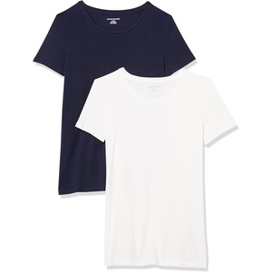 image:imageAmazon Essentials Womens RegularFit ShortSleeve Crewneck TShirt MultipacksNavyWhite