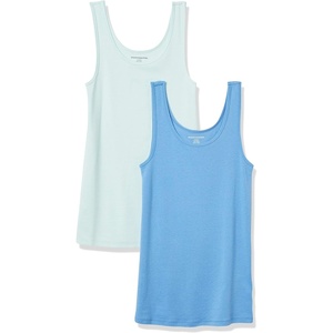 image:imageAmazon Essentials Womens SlimFit Ribbed Scoop Neck Tank TopsAqua BlueFrench Blue