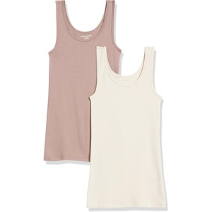 image:imageAmazon Essentials Womens SlimFit Ribbed Scoop Neck Tank TopsBeigeDusted Pearl