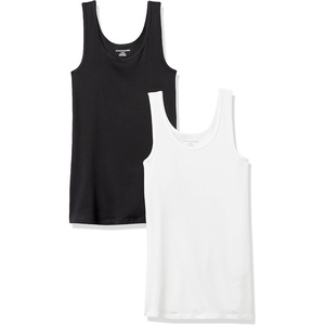 image:imageAmazon Essentials Womens SlimFit Ribbed Scoop Neck Tank TopsBlackWhite