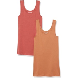 image:imageAmazon Essentials Womens SlimFit Ribbed Scoop Neck Tank TopsBrick RedCaramel