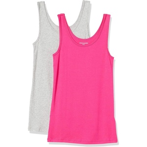 image:imageAmazon Essentials Womens SlimFit Ribbed Scoop Neck Tank TopsBright PinkGrey Heather