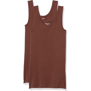 image:imageAmazon Essentials Womens SlimFit Ribbed Scoop Neck Tank TopsBrown