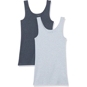 image:imageAmazon Essentials Womens SlimFit Ribbed Scoop Neck Tank TopsCharcoal HeatherIce Blue Heather