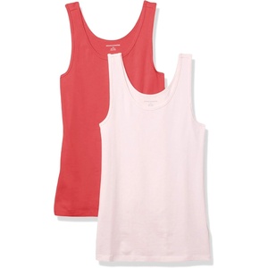 image:imageAmazon Essentials Womens SlimFit Ribbed Scoop Neck Tank TopsCoral PinkLight Pink