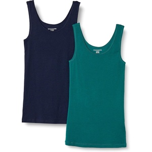 image:imageAmazon Essentials Womens SlimFit Ribbed Scoop Neck Tank TopsDark GreenNavy