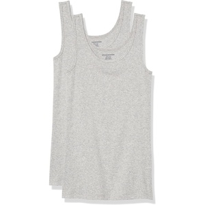 image:imageAmazon Essentials Womens SlimFit Ribbed Scoop Neck Tank TopsLight Grey Heather