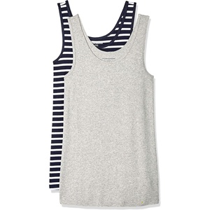 image:imageAmazon Essentials Womens SlimFit Ribbed Scoop Neck Tank TopsLight Grey HeatherNavy White Stripe