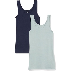 image:imageAmazon Essentials Womens SlimFit Ribbed Scoop Neck Tank TopsNavySage Green