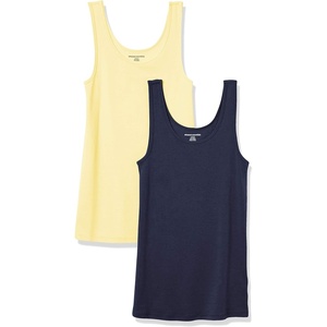 image:imageAmazon Essentials Womens SlimFit Ribbed Scoop Neck Tank TopsNavyYellow