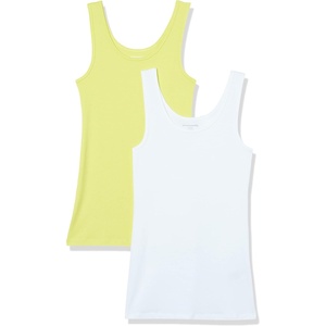 image:imageAmazon Essentials Womens SlimFit Ribbed Scoop Neck Tank TopsWhiteYellow