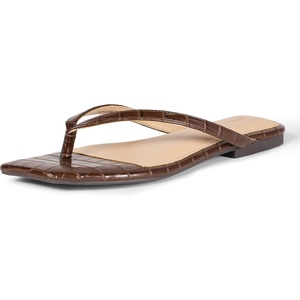 image:imageAmazon Essentials Womens Thong SandalsBrown Faux Crocodile