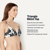 image:imageAmazon Essentials Womens LightSupport Triangle Bikini Swimsuit Top with Adjustable StrapsCream Black Floral