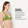 image:imageAmazon Essentials Womens LightSupport Triangle Bikini Swimsuit Top with Adjustable StrapsOlive