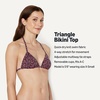 image:imageAmazon Essentials Womens Triangle Bikini TopBrick Red Lilac Leopard