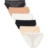 image:imageAmazon Essentials Womens Cotton Stretch HighCut Bikini Panty MultipackDotsFloralMulticolor