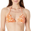 image:imageAmazon Essentials Womens Triangle Bikini TopRust Orange Abstract Palms