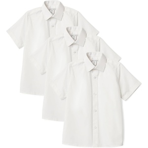 image:imageAmazon Essentials Boys Short Sleeve Poplin ShirtBright White  3 Pack