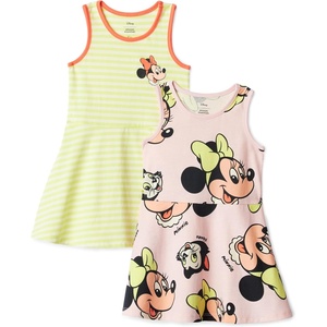 image:imageAmazon Essentials Girls and Toddlers Fit and Flare Knit Sleeveless Tank Dress Pack of 2Minnie Mouse