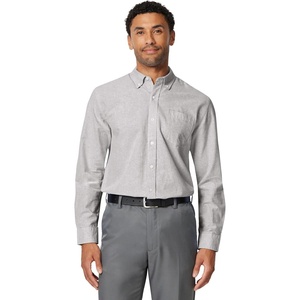 image:imageAmazon Essentials Mens SlimFit LongSleeve Dress Shirt ButtonDown Oxford with PocketGrey