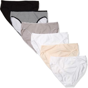 image:imageAmazon Essentials Womens Cotton Stretch HighCut Bikini Panty MultipackBasic ColorsStripe