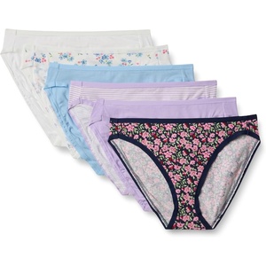 image:imageAmazon Essentials Womens Cotton Stretch HighCut Bikini Panty MultipackDitsy FloralMini StripeWildflowers