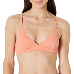 image:imageAmazon Essentials Womens LightSupport Triangle Bikini Swimsuit Top with Adjustable StrapsCoral Pink
