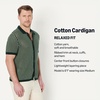 image:imageAmazon Essentials Mens Short Sleeve ButtonDown Resort Knit ShirtDark Green Stripe Knit