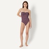 image:imageAmazon Essentials Womens Bandeau One Piece SwimsuitBrick Red Lilac Leopard