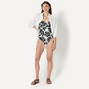 image:imageAmazon Essentials Womens Bandeau One Piece SwimsuitCream Black Floral