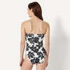 image:imageAmazon Essentials Womens Bandeau One Piece SwimsuitCream Black Floral