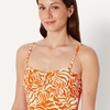 image:imageAmazon Essentials Womens Bandeau One Piece SwimsuitRust Orange Abstract Palms